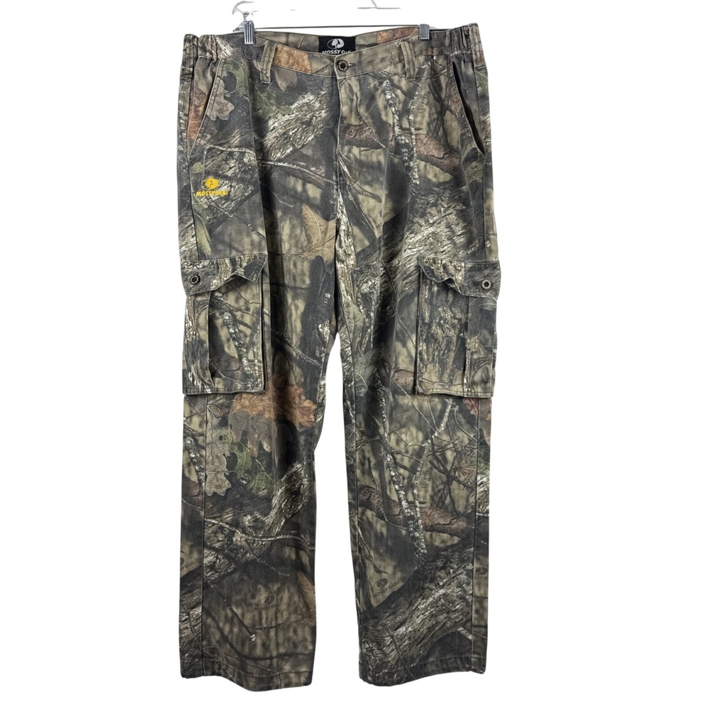 Vintage Mossy Oak Camo Cargo Pants Men's XL‎ (40-42) Green Camouflage Jogger Y2K